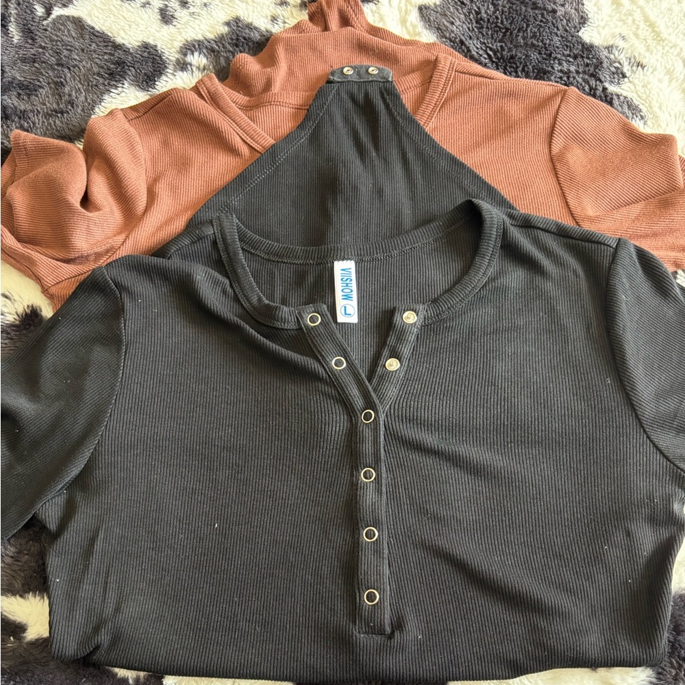 Two pack button up body suit